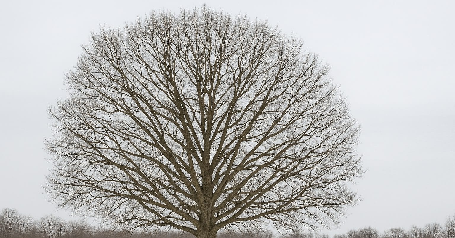 Winter tree ready for pruning