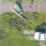 Storm damage tree removal service protecting a Southeast Michigan home after severe weather